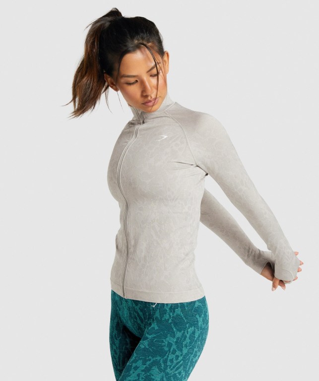 Chaquetas Gymshark Adapt Animal Seamless Zip Up Mujer Grises | nupgu8SJ9uY