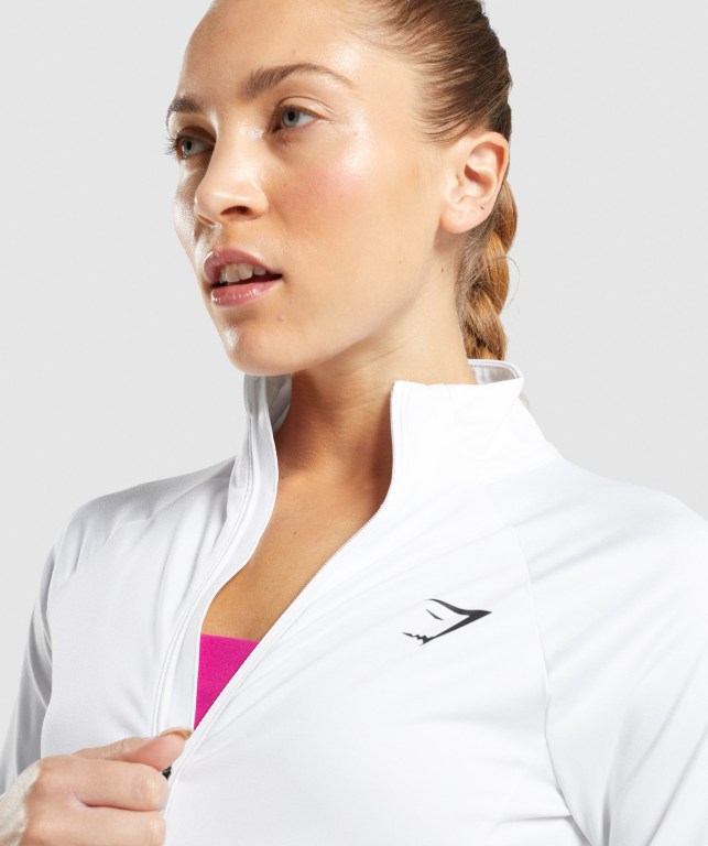 Chaquetas Gymshark Entrenamiento Jacket Mujer Blancos | 4oyRvjhs3nA