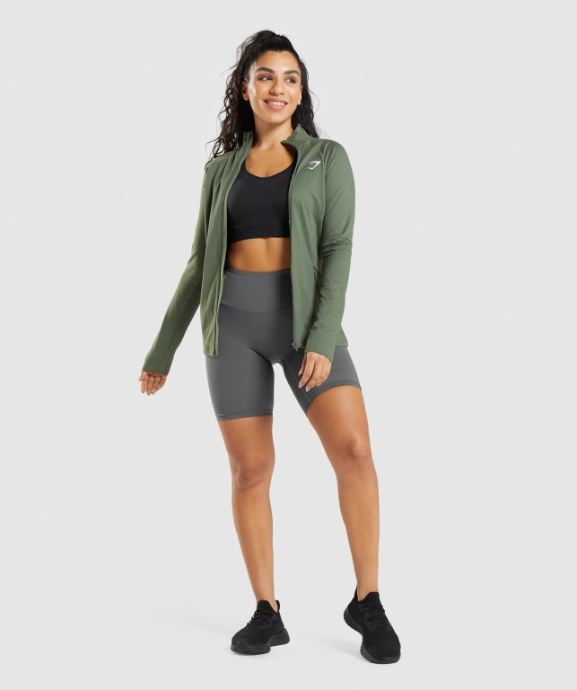 Chaquetas Gymshark Entrenamiento Jacket Mujer Verde Oliva | Wl2ZJPhjp8Z