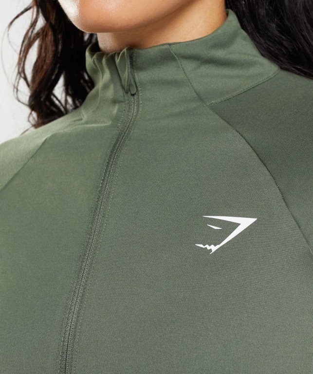 Chaquetas Gymshark Entrenamiento Jacket Mujer Verde Oliva | Wl2ZJPhjp8Z