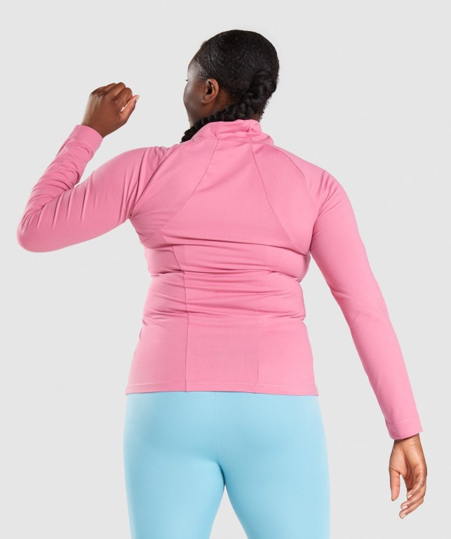 Chaquetas Gymshark Entrenamiento Zip Up Jacket Mujer Rosas | 7huzC5mOusp