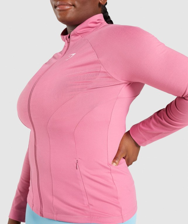 Chaquetas Gymshark Entrenamiento Zip Up Jacket Mujer Rosas | 7huzC5mOusp