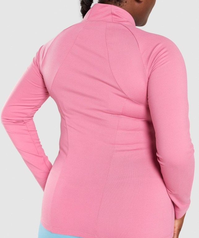 Chaquetas Gymshark Entrenamiento Zip Up Jacket Mujer Rosas | 7huzC5mOusp