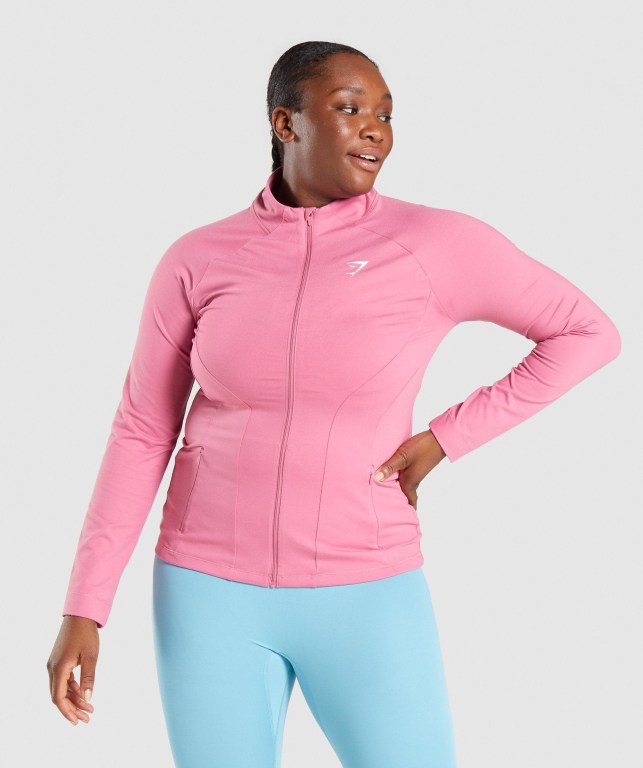 Chaquetas Gymshark Entrenamiento Zip Up Jacket Mujer Rosas | 7huzC5mOusp