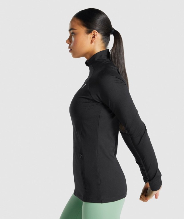 Chaquetas Gymshark Entrenamiento Zip Up Mujer Negros | ObPYWzbDkYY