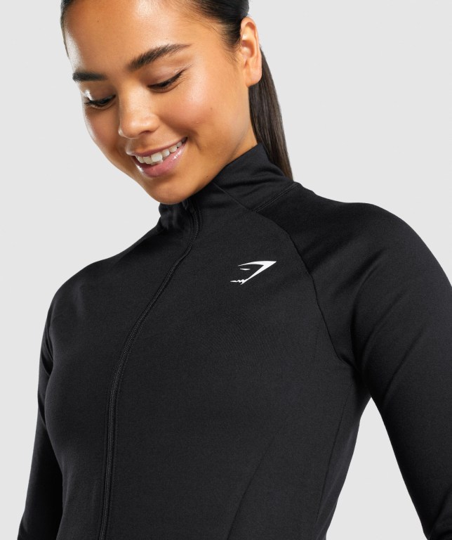 Chaquetas Gymshark Entrenamiento Zip Up Mujer Negros | ObPYWzbDkYY