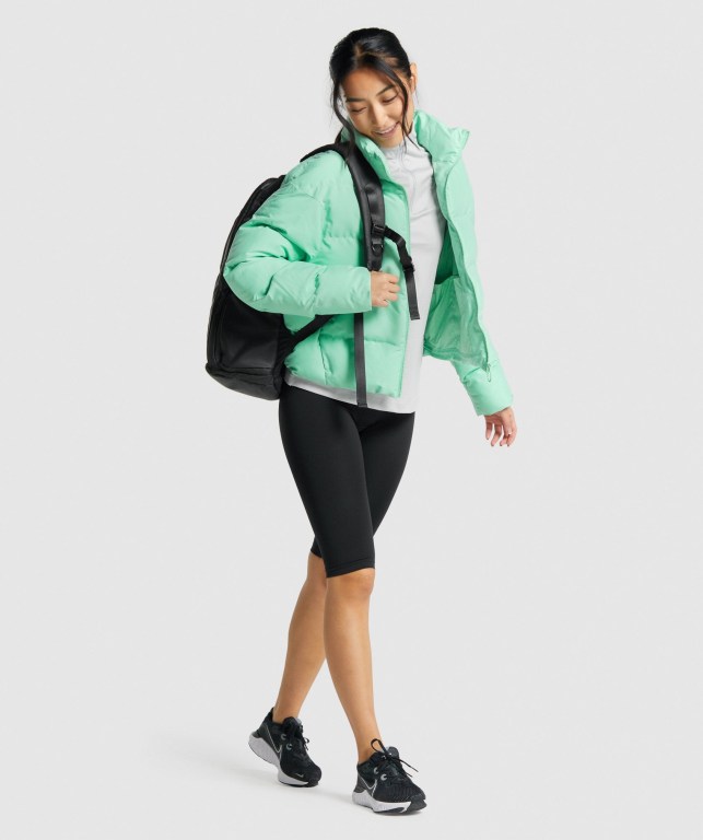 Chaquetas Gymshark Puffer Jacket Mujer Verdes | MAgGGsBQOcH