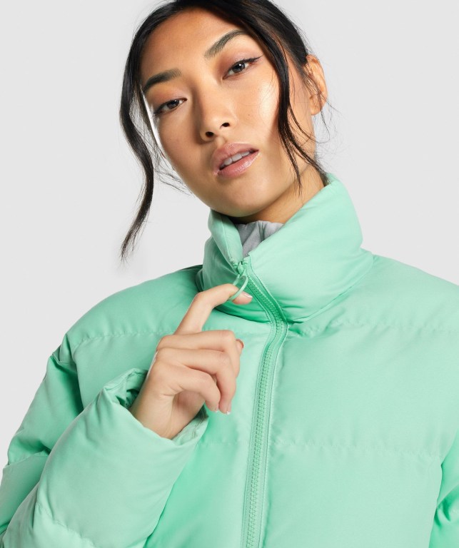 Chaquetas Gymshark Puffer Jacket Mujer Verdes | MAgGGsBQOcH