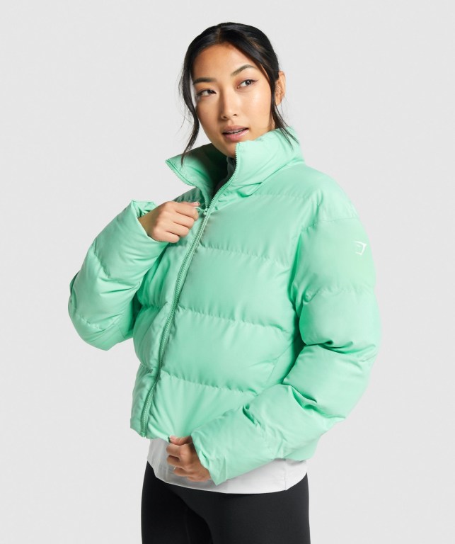 Chaquetas Gymshark Puffer Jacket Mujer Verdes | MAgGGsBQOcH