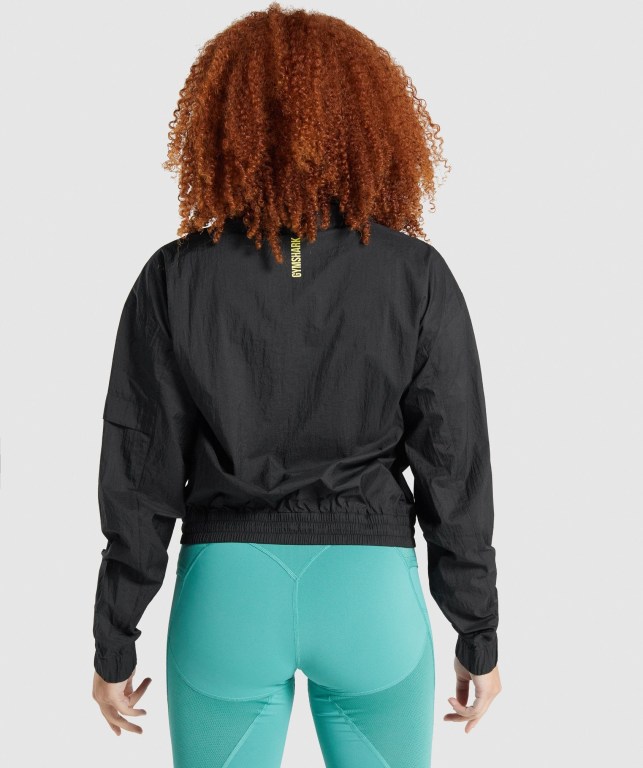 Chaquetas Gymshark Pulse Woven Jacket Mujer Negros | OwYszWDrgfk