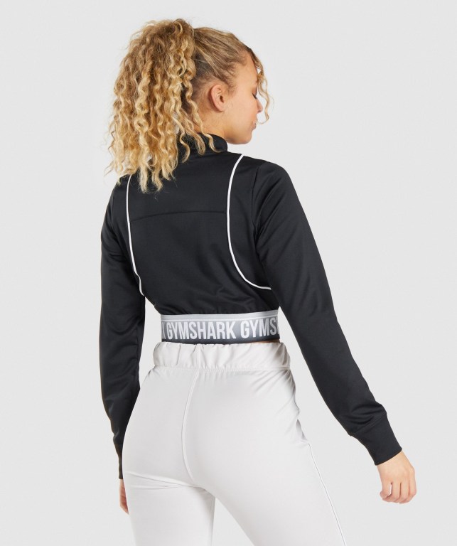 Chaquetas Gymshark Recess Pista Top Mujer Negros | RACTpRrt698