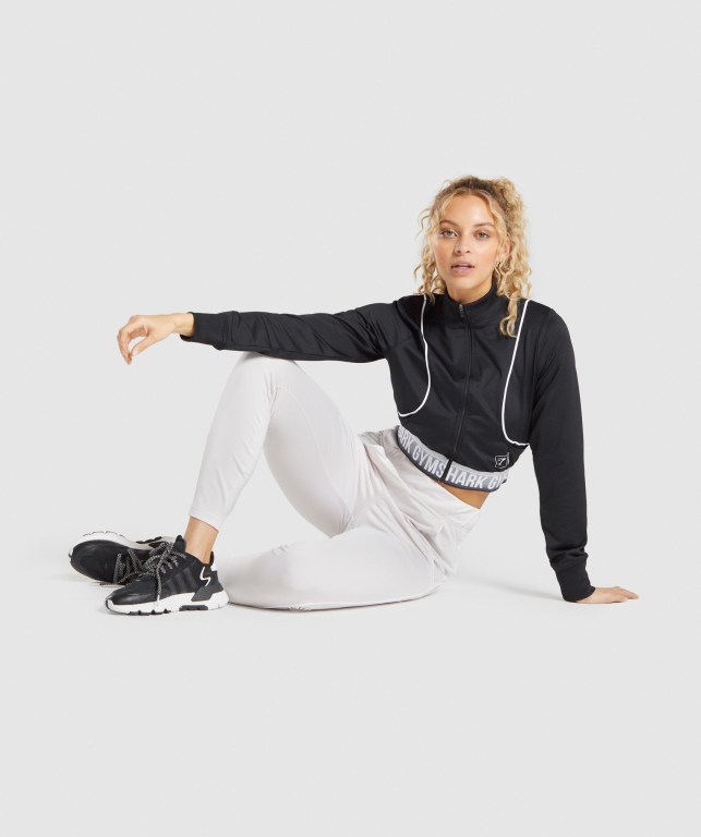 Chaquetas Gymshark Recess Pista Top Mujer Negros | RACTpRrt698