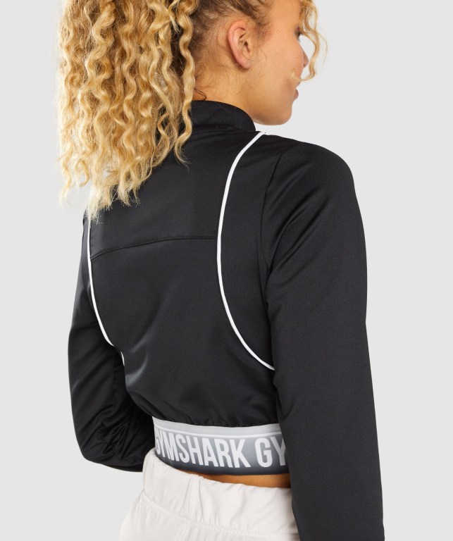 Chaquetas Gymshark Recess Pista Top Mujer Negros | RACTpRrt698