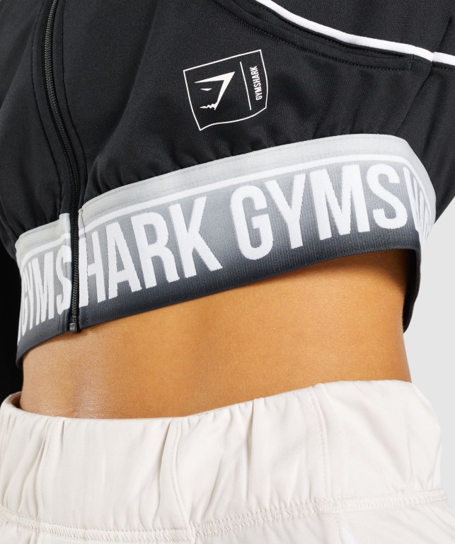 Chaquetas Gymshark Recess Pista Top Mujer Negros | RACTpRrt698