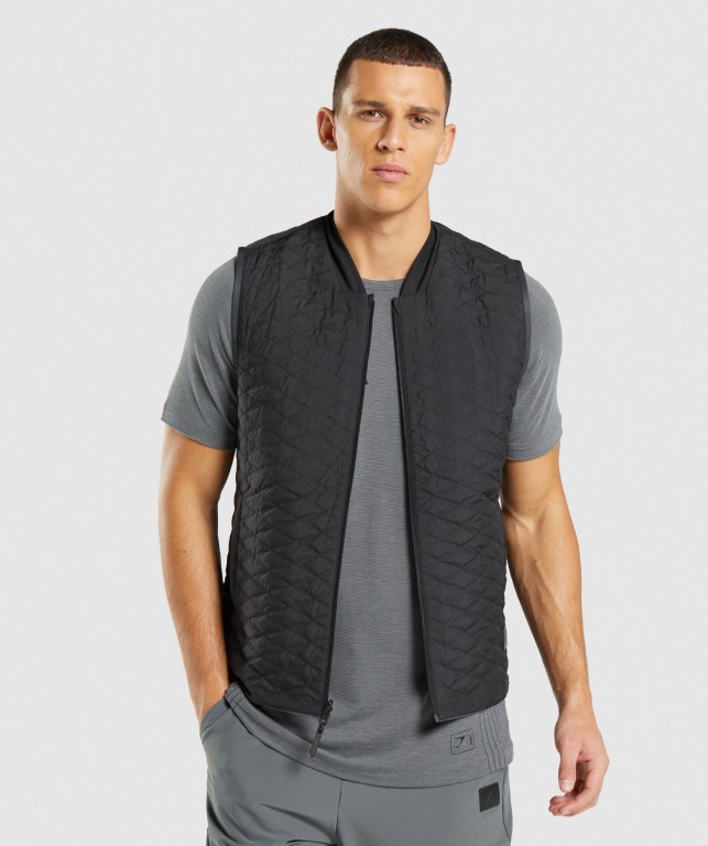 Chaquetas Gymshark Retake Reversible Vest Hombre Grises Negros | 7sjB4JL4yIY