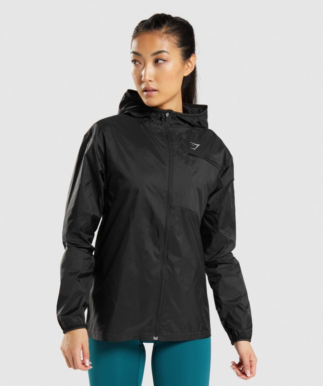 Chaquetas Gymshark Speed Windbreaker Mujer Negros | Oify16VmdHY