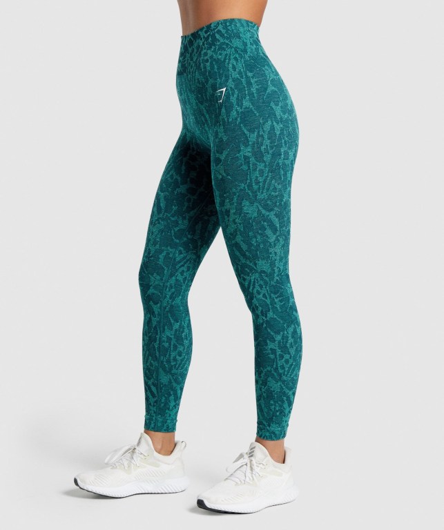 Leggins Gymshark Adapt Animal Seamless Mujer Turquesa | hocu6x4ydot