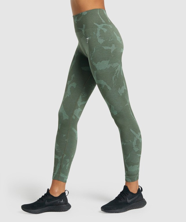 Leggins Gymshark Adapt Camo Seamless Mujer Verdes | 2LBOpn3TUFb