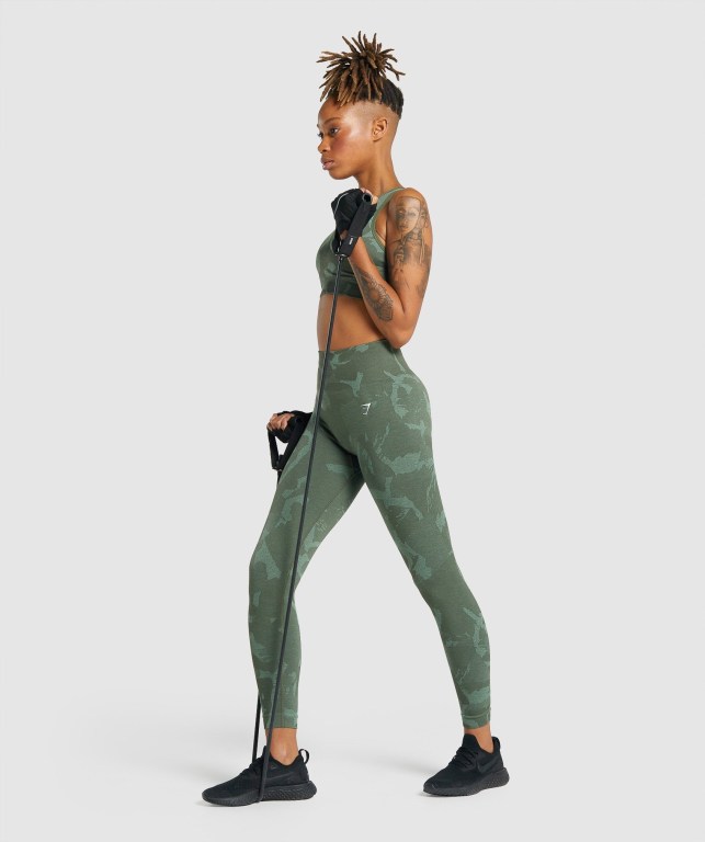 Leggins Gymshark Adapt Camo Seamless Mujer Verdes | 2LBOpn3TUFb