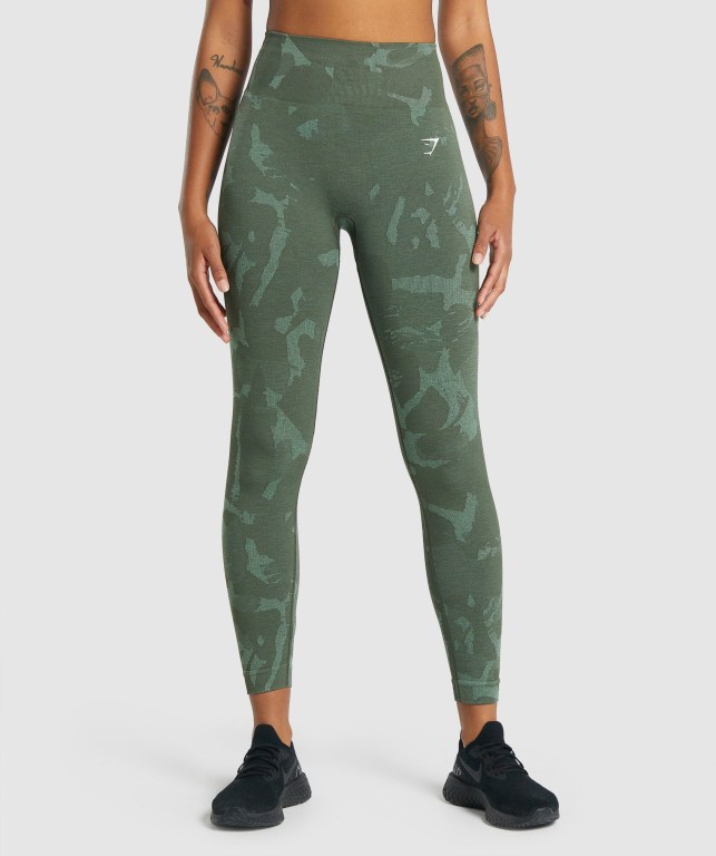 Leggins Gymshark Adapt Camo Seamless Mujer Verdes | 2LBOpn3TUFb