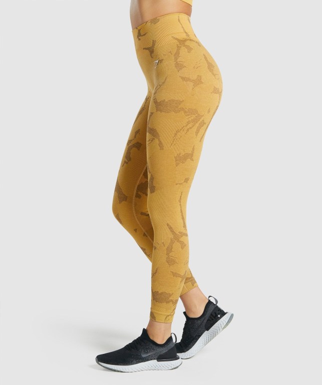 Leggins Gymshark Adapt Camo Seamless Mujer Amarillos | QwO6L1jlaNU