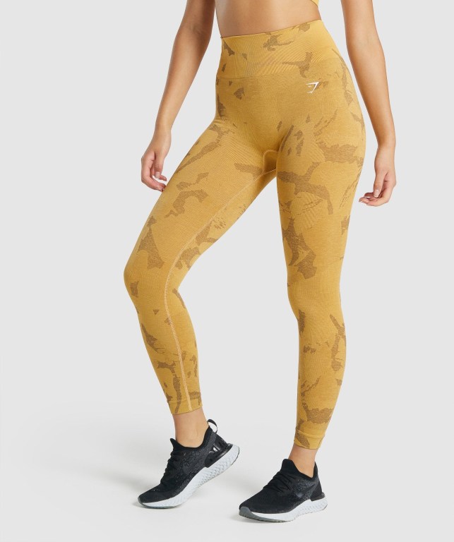 Leggins Gymshark Adapt Camo Seamless Mujer Amarillos | QwO6L1jlaNU