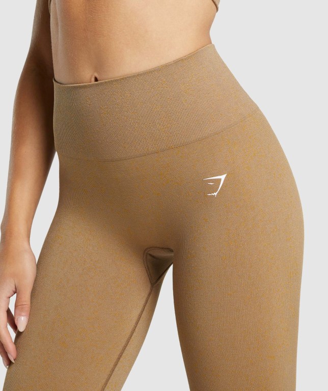 Leggins Gymshark Adapt Fleck Seamless Mujer Marrom Claro | 8LG4ck8CCMp