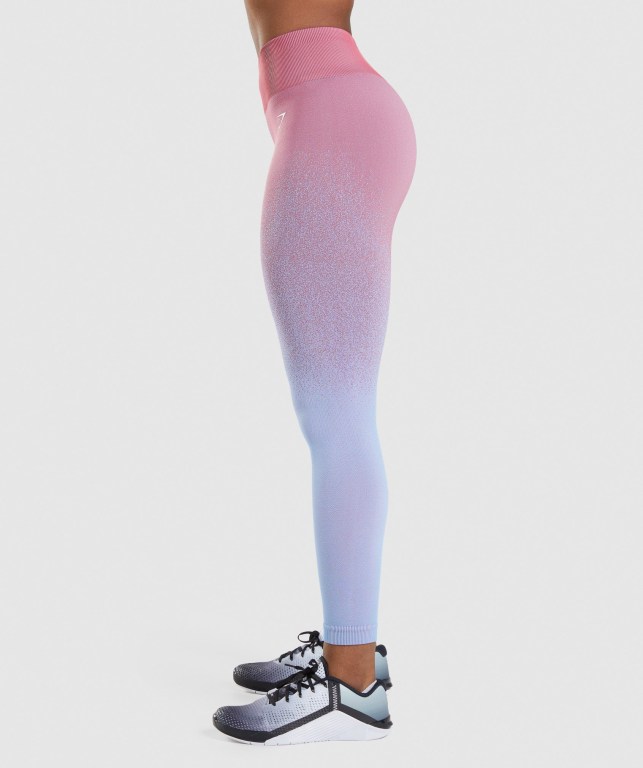 Leggins Gymshark Adapt Ombre Seamless Mujer Rosas Rosas Azules Claro | S79CR3X3dtD