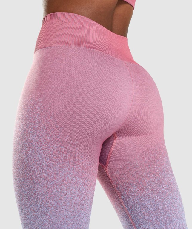 Leggins Gymshark Adapt Ombre Seamless Mujer Rosas Rosas Azules Claro | S79CR3X3dtD