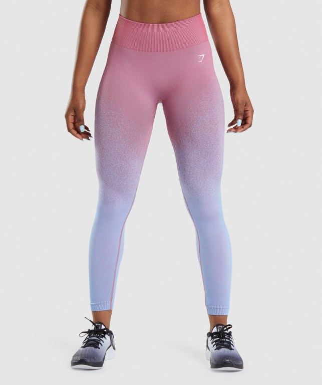 Leggins Gymshark Adapt Ombre Seamless Mujer Rosas Rosas Azules Claro | S79CR3X3dtD