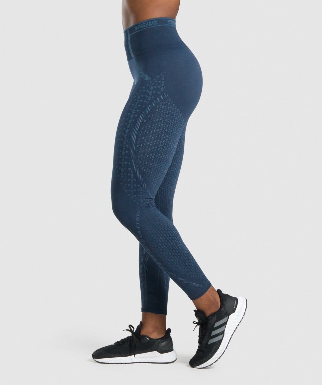 Leggins Gymshark Apex Seamless Mujer Azul Marino Azules Claro | Pp8q4STGD8J