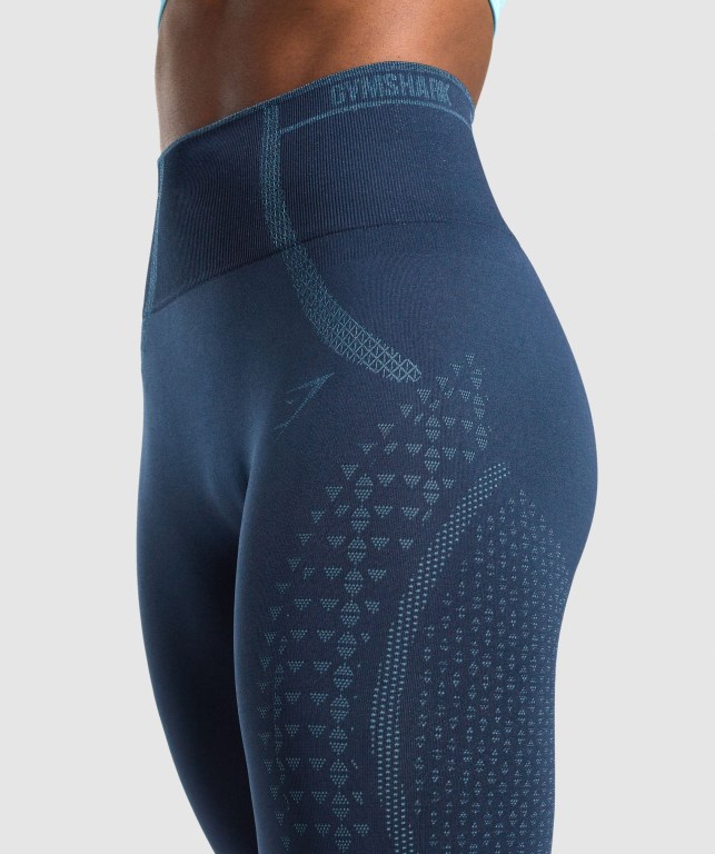 Leggins Gymshark Apex Seamless Mujer Azul Marino Azules Claro | Pp8q4STGD8J