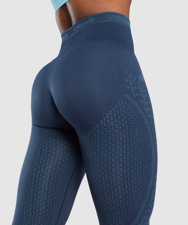 Leggins Gymshark Apex Seamless Mujer Azul Marino Azules Claro | Pp8q4STGD8J