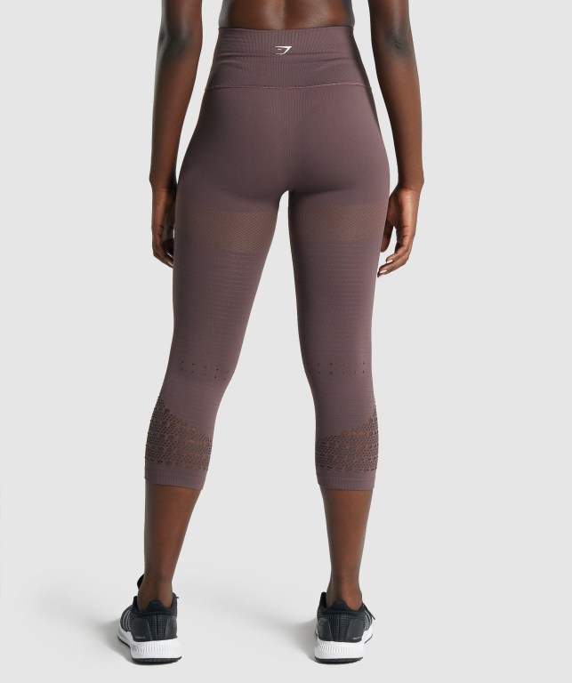 Leggins Gymshark Energy Seamless Cropped Mujer Marrom | flgX9RywRWm