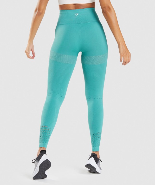 Leggins Gymshark Energy Seamless Mujer Turquesa | PJQDPQiYnpO