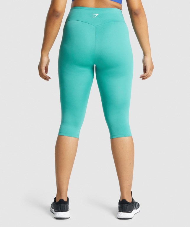 Leggins Gymshark Entrenamiento Cropped Mujer Turquesa | JoUFypf3mqc