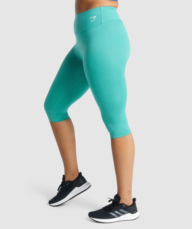 Leggins Gymshark Entrenamiento Cropped Mujer Turquesa | JoUFypf3mqc