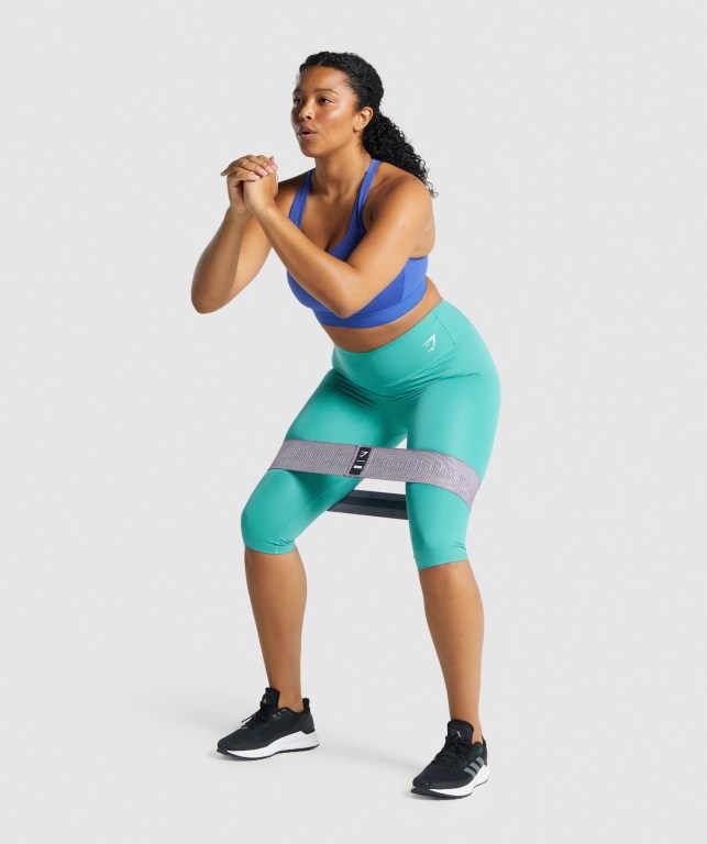 Leggins Gymshark Entrenamiento Cropped Mujer Turquesa | JoUFypf3mqc