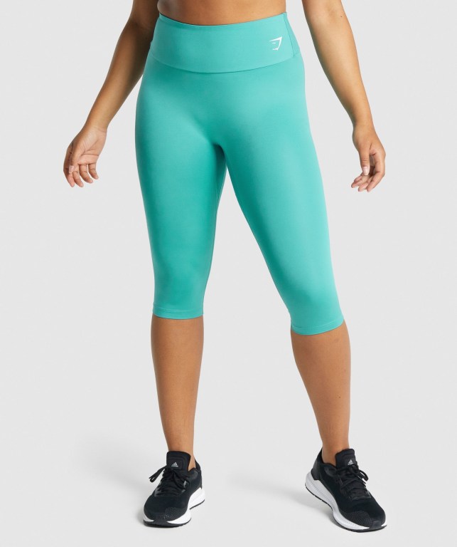 Leggins Gymshark Entrenamiento Cropped Mujer Turquesa | JoUFypf3mqc