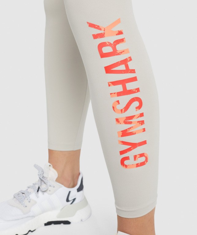 Leggins Gymshark Entrenamiento Graphic Mujer Grises | TBXR3FAp5AA