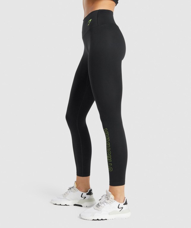 Leggins Gymshark Entrenamiento Graphic Mujer Negros | ZoXKub9c7lA