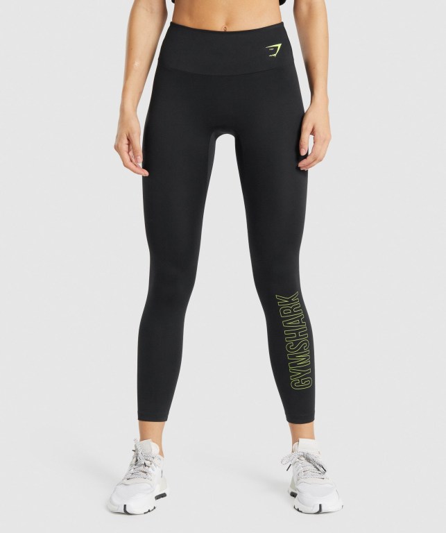 Leggins Gymshark Entrenamiento Graphic Mujer Negros | ZoXKub9c7lA