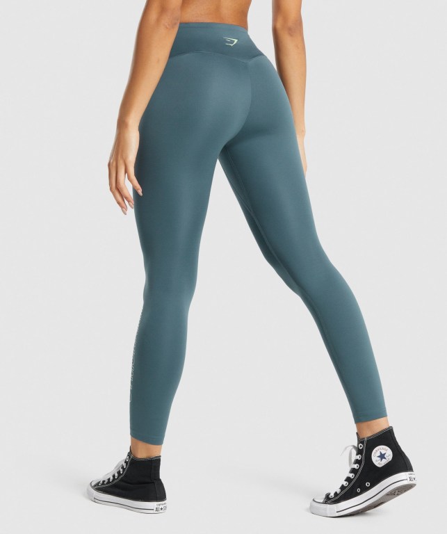 Leggins Gymshark Entrenamiento Graphic Mujer Turquesa | w5Z7woWlZ6P