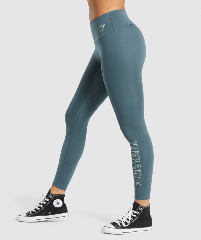 Leggins Gymshark Entrenamiento Graphic Mujer Turquesa | w5Z7woWlZ6P