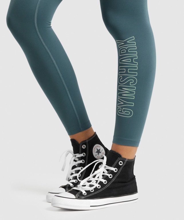 Leggins Gymshark Entrenamiento Graphic Mujer Turquesa | w5Z7woWlZ6P