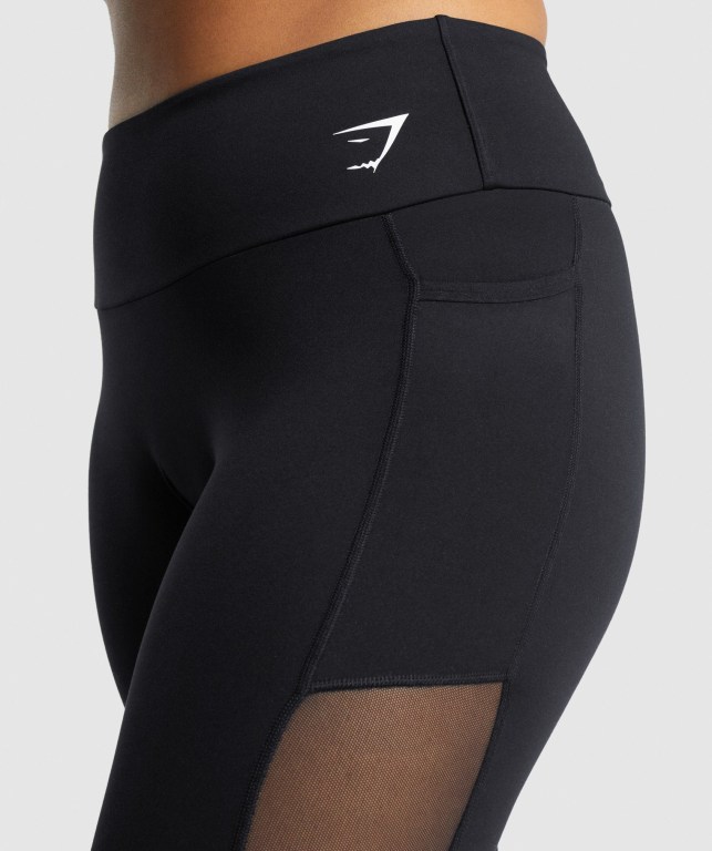 Leggins Gymshark Entrenamiento Mesh Pocket Mujer Negros | BOx5sZ7rAJv