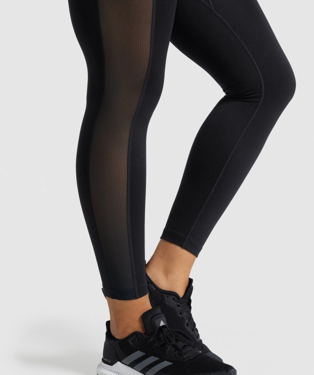 Leggins Gymshark Entrenamiento Mesh Pocket Mujer Negros | BOx5sZ7rAJv