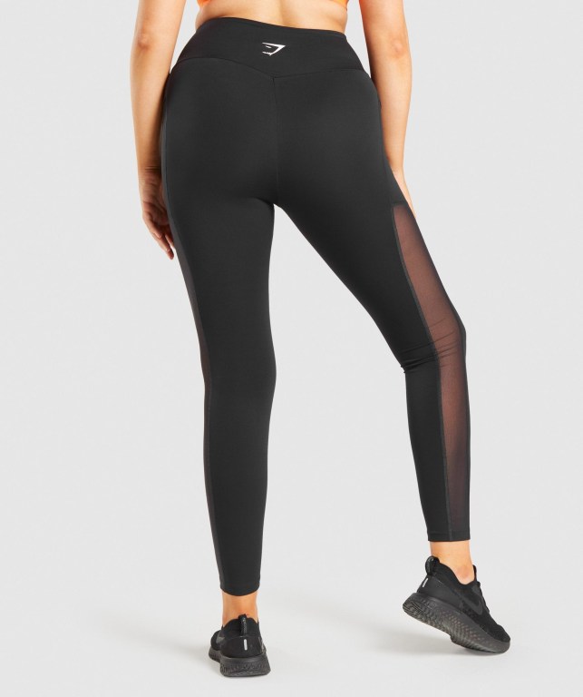 Leggins Gymshark Entrenamiento Mesh Pocket Mujer Negros | ZTr79L9dP6c