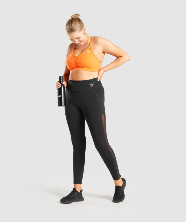 Leggins Gymshark Entrenamiento Mesh Pocket Mujer Negros | ZTr79L9dP6c