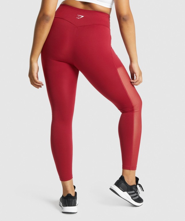 Leggins Gymshark Entrenamiento Mesh Pocket Mujer Vino | a1VyHLzUque